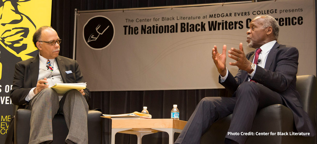 #NBWCFlashback: That Time When Two Legends Took the Stage at the Conference: Dr. Haki R. Madhubuti Interviewing Danny Glover in 2015.